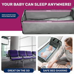 Scuddles 3-1 Portable Bassinet for Baby - Foldable Baby Bed - Travel Bassinet Functions As Diaper Bag