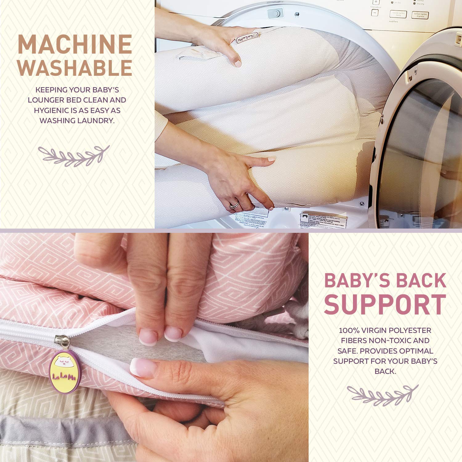 Organic Newborn Lounger | Water-Resistant Baby Nest | for Infants & Toddlers 0-12 Month | for Girls and Boys