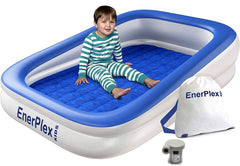 EnerPlex Kids Inflatable Toddler Travel Bed with High Speed Pump, Portable Air Mattress for Kids