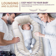 Organic Newborn Lounger | Water-Resistant Baby Nest | for Infants & Toddlers 0-12 Month | for Girls and Boys