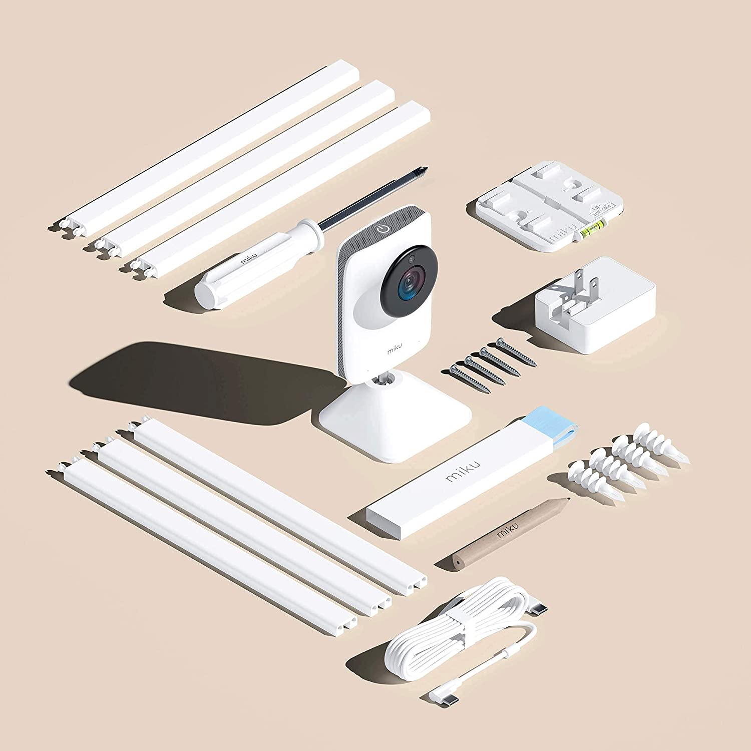 New Miku Pro Smart Baby Monitor & Wall Mount: HD Video Baby Monitor with Camera & Audio, Real-Time, Contact-Free Breathing & Sleep Tracking - Night Vision, Humidity & Temperature - Two-Way Talk, Sound