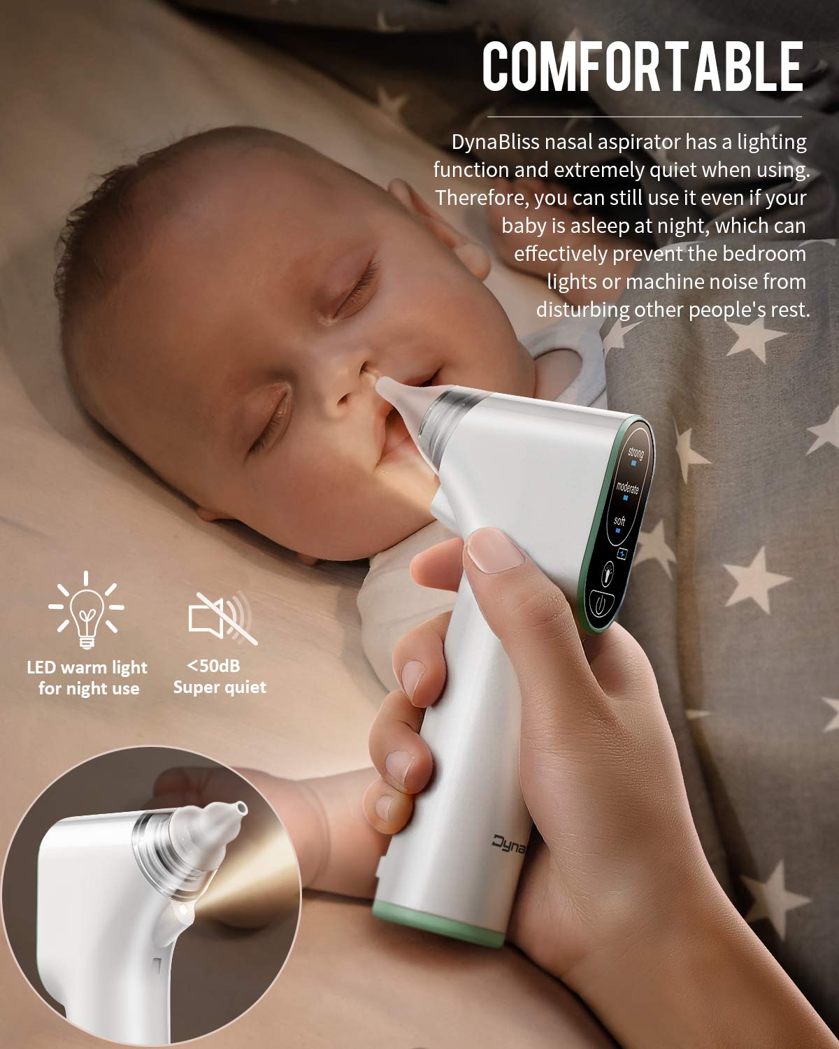 Baby Nasal Aspirator Electric, DynaBliss Baby Nose Sucker with 4 Silicone Tips