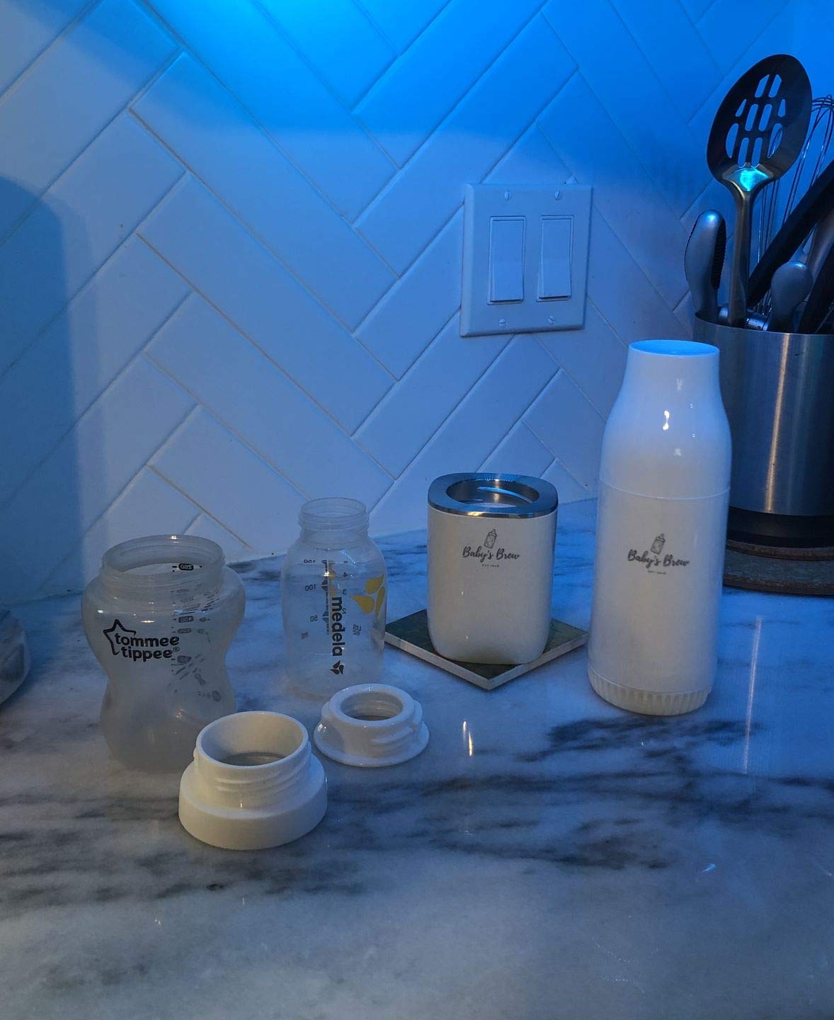 The Baby's Brew Portable Bottle Warmer, Travel Baby Bottle Warmer, Bottle Warmer for Breastmilk, Formula, Water, Cordless and Battery-Powered up to 8-12 Hours (Warmer Set)