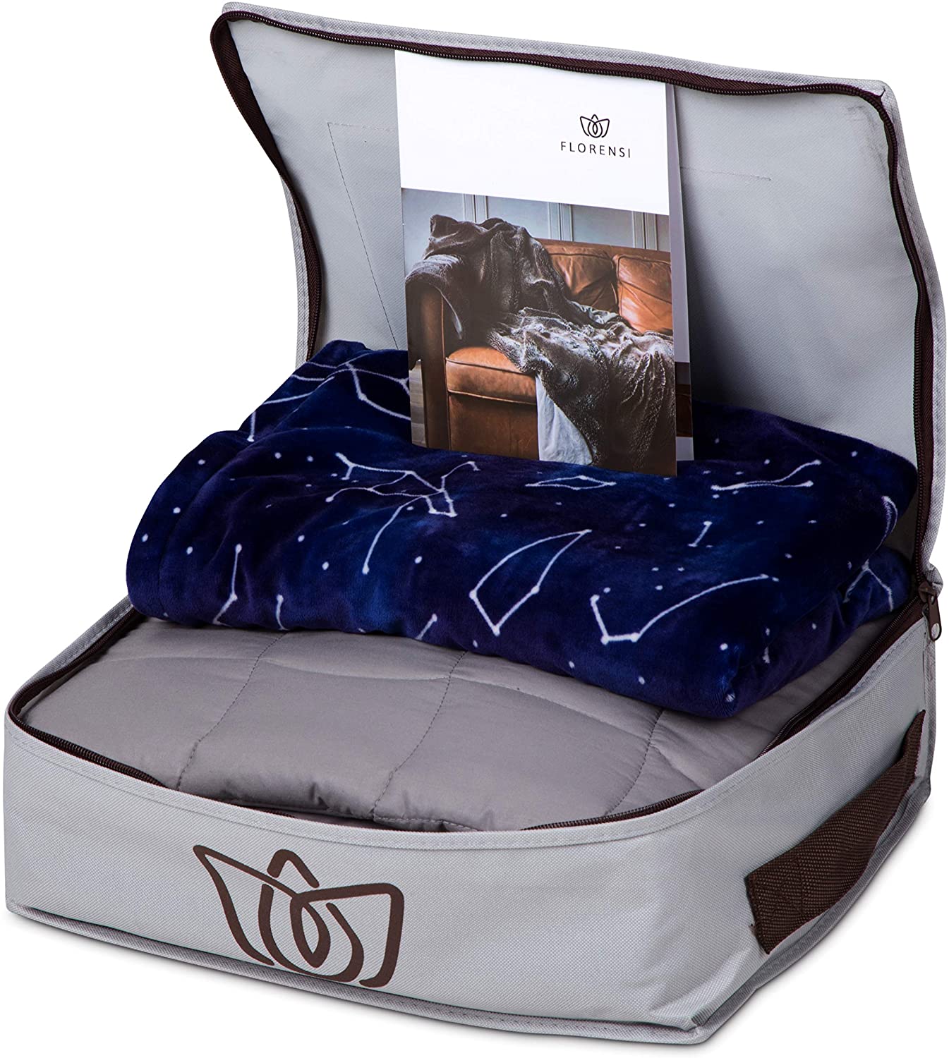 Florensi Weighted Blanket for Kids with Removable Bamboo Duvet Cover (7 Lbs & 41