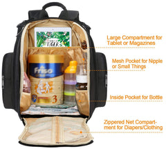 Diaper Bags for Boys, Large Baby Diaper Bookbag with Changing Pad, Stroller Straps, Lots of Pockets for Dad and Mom
