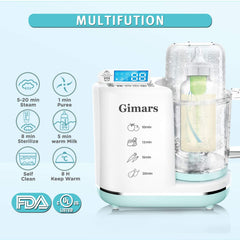 Gimars Upgrade 700W Auto Cleaning Fast Puree Steaming Baby Food Maker Processor