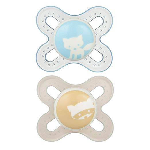 MAM Pacifiers, Newborn Pacifier, Best Pacifier for Breastfed Babies, ‘Start’ Design Collection, Boy, 2-Count