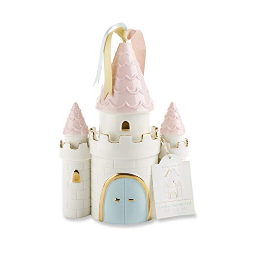 Baby Aspen Simply Enchanted Ceramic Castle Bank, Multicolored