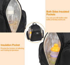 Diaper Bags for Boys, Large Baby Diaper Bookbag with Changing Pad, Stroller Straps, Lots of Pockets for Dad and Mom