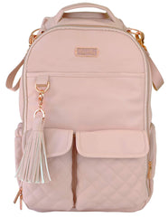 Itzy Ritzy Diaper Bag Backpack – Large Capacity Boss Backpack Diaper Bag Featuring Bottle Pockets, Changing Pad, Stroller Clips and Comfortable Backpack Straps, Blush