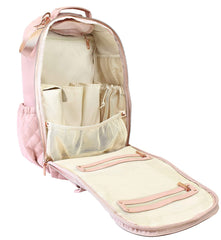 Itzy Ritzy Diaper Bag Backpack – Large Capacity Boss Backpack Diaper Bag Featuring Bottle Pockets, Changing Pad, Stroller Clips and Comfortable Backpack Straps, Blush