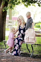 Itzy Ritzy Diaper Bag Backpack – Large Capacity Boss Backpack Diaper Bag Featuring Bottle Pockets, Changing Pad, Stroller Clips and Comfortable Backpack Straps, Blush