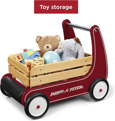 Radio Flyer Classic Walker Wagon, Sit to Stand Toddler Toy, Wood Walker