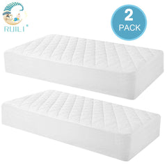 2 Pack Quilted Fitted Waterproof Crib Mattress Protector
