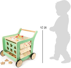 Small Foot Wooden Toys Premium Pastel Wooden Baby Walker and playcenter Move it
