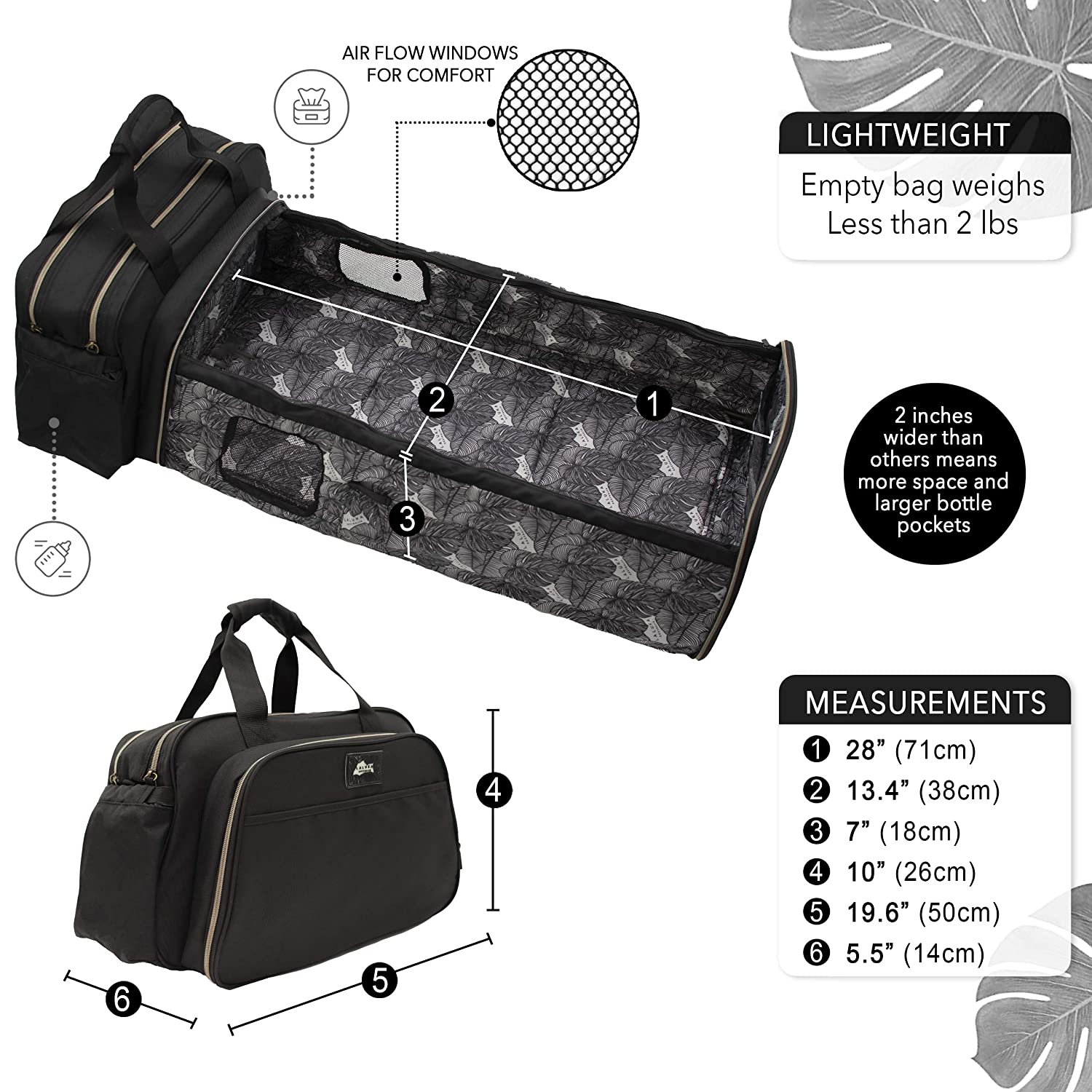 Portable Bassinet for Baby Travel - Travel Bassinets for Babies | Large 3 in 1 Diaper Bag Backpack Changing Station | Wear 5 Ways