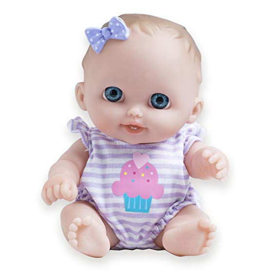 JC Toys Lil Cutesies All Vinyl Washable Doll Baby Doll, Blue Eyes Lulu