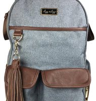 Itzy Ritzy Diaper Bag Backpack – Large Capacity Boss Backpack Diaper Bag Featuring Bottle Pockets, Changing Pad, Stroller Clips and Comfortable Backpack Straps, Handsome Heather Gray