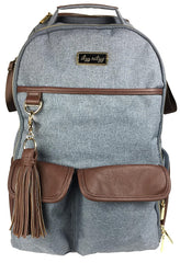 Itzy Ritzy Diaper Bag Backpack – Large Capacity Boss Backpack Diaper Bag Featuring Bottle Pockets, Changing Pad, Stroller Clips and Comfortable Backpack Straps, Handsome Heather Gray