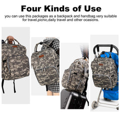 Diaper Bag Backpack with USB Charging Port Stroller Straps Insulated Pocket and Changing Pad
