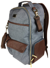 Itzy Ritzy Diaper Bag Backpack – Large Capacity Boss Backpack Diaper Bag Featuring Bottle Pockets, Changing Pad, Stroller Clips and Comfortable Backpack Straps, Handsome Heather Gray
