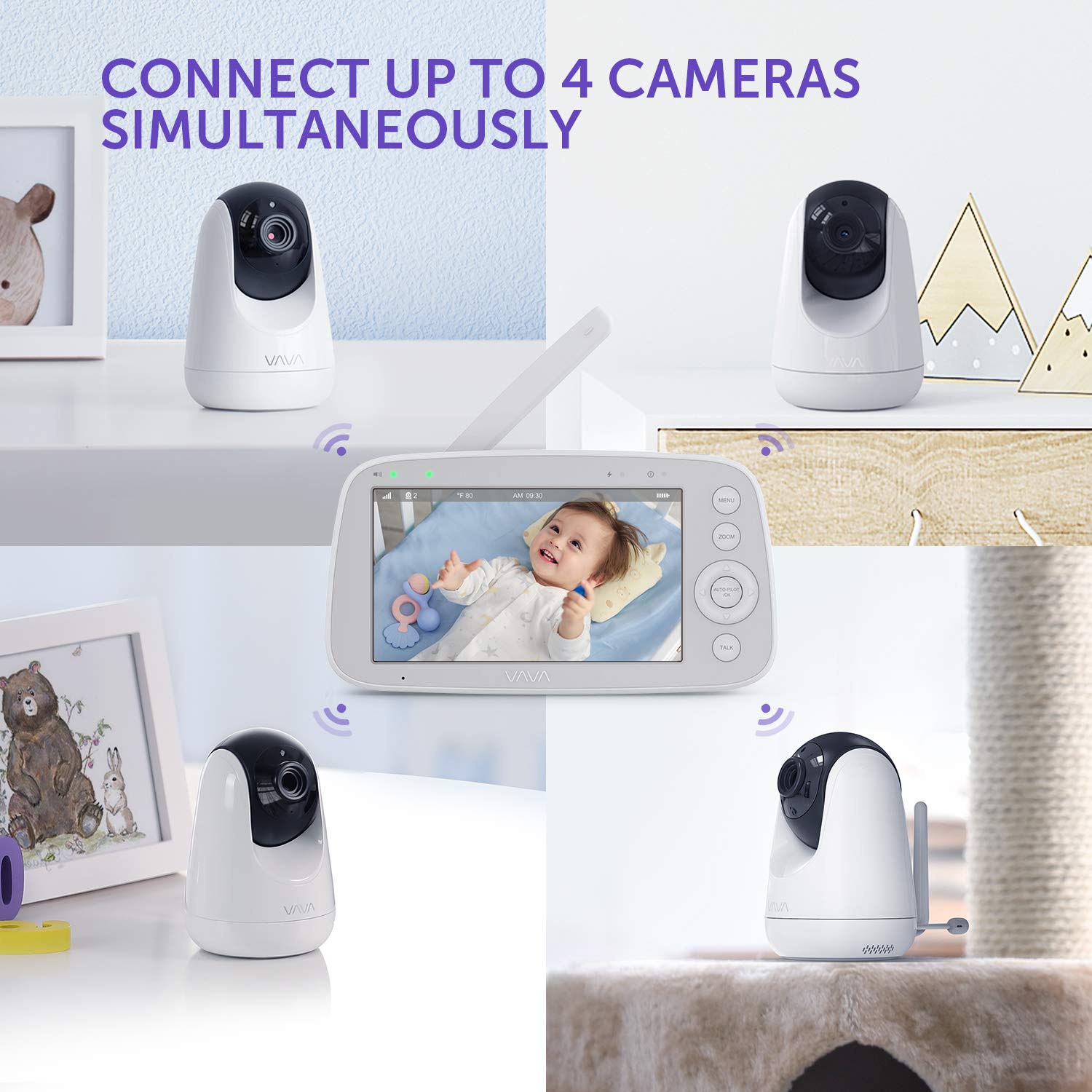 Additional Camera Unit for VAVA Baby Monitor, 720p HD Resolution, Scan View