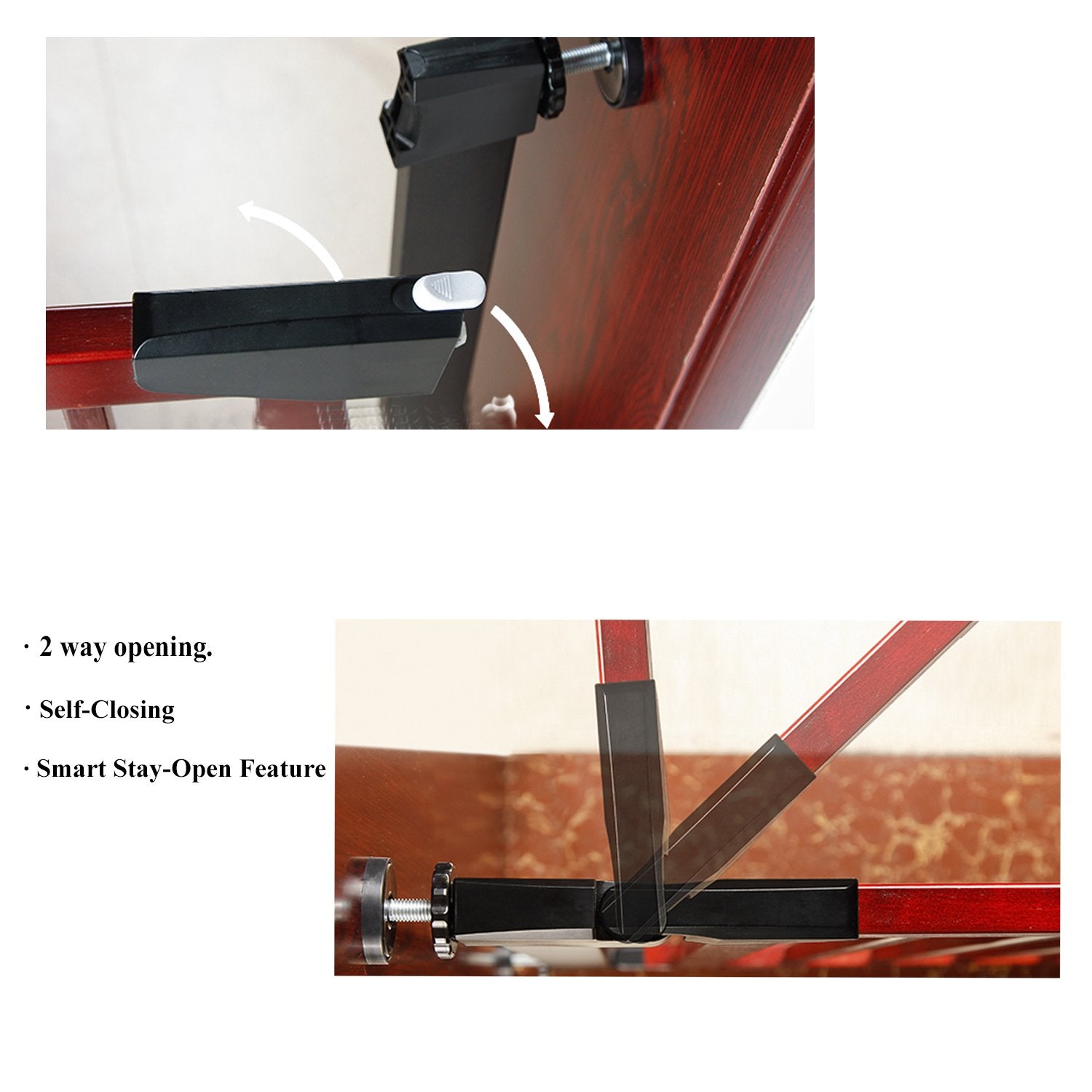 Fairy Baby Pet Gate Narrow Baby Gates Extra Wide for Doorways Wood Pressure Mounted Child Gate Walk Through Baby Gate with Door