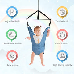 Baby Jumper Door Bouncer, Infant Spring Jumping Exerciser Set with Door Clamp, Adjustable Strap