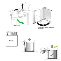 Fairy Baby Pet Gate Narrow Baby Gates Extra Wide for Doorways Wood Pressure Mounted Child Gate Walk Through Baby Gate with Door