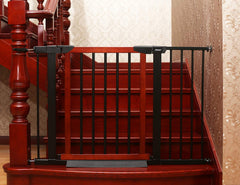 Baby Gate/Baby Gate for Stair with Banisters/Pet Gate, Fit Stairway or Doorway, Extendable, Auto Close, Pressure Mount (Metal)
