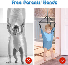 Baby Jumper Door Bouncer, Infant Spring Jumping Exerciser Set with Door Clamp, Adjustable Strap
