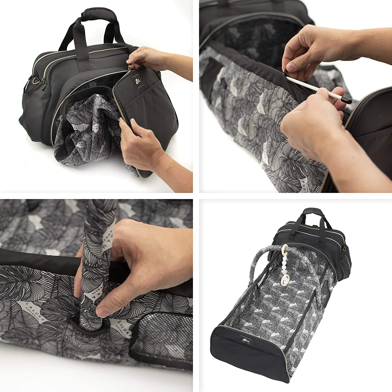 Portable Bassinet for Baby Travel - Travel Bassinets for Babies | Large 3 in 1 Diaper Bag Backpack Changing Station | Wear 5 Ways
