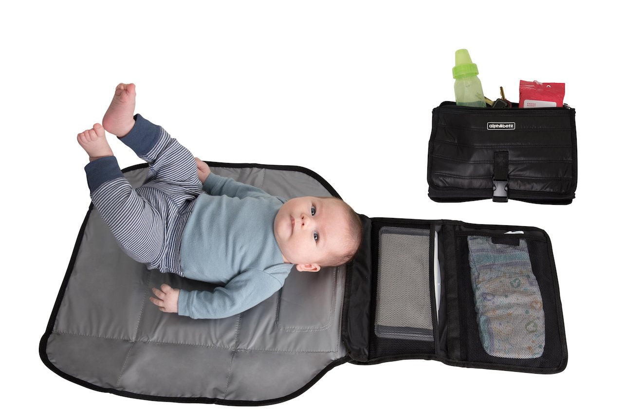 Alphabetz Portable Baby Changing Pad Diaper Bag Mat & Foldable Travel Changing Station