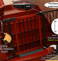 Baby Gate/Baby Gate for Stair with Banisters/Pet Gate, Fit Stairway or Doorway, Extendable, Auto Close, Pressure Mount (Metal)