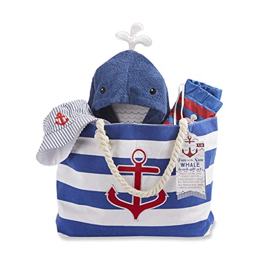 Baby Aspen Fun in The Sun 4 Piece Nautical Gift Set with Canvas Tote for Mom