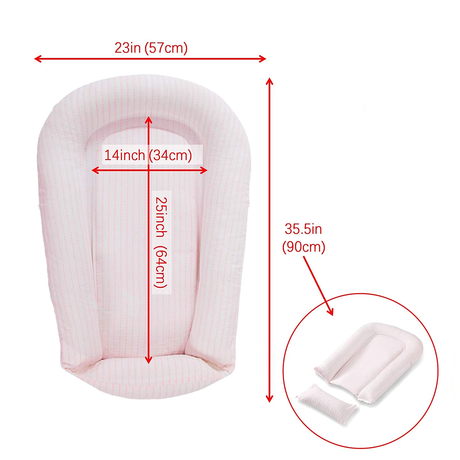 Premium Baby Nest, Baby Lounger - Durable Deluxe Jacquard Cotton Cosleeper for Baby