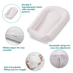 Premium Baby Nest, Baby Lounger - Durable Deluxe Jacquard Cotton Cosleeper for Baby