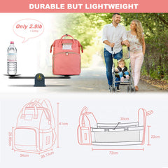 5-in-1 Travel Bassinet Foldable Baby Bed, ZOUNICH Diaper Bag Backpack Changing Station for Men Women,Portable Bassinets for Baby Girls Boys