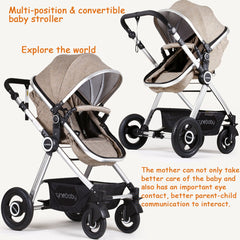Newborn Baby Stroller Pram Stroller Folding Convertible Carriage Luxury Bassinet Seat