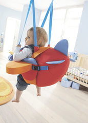 HABA Aircraft Swing – Indoor Mounted Baby Swing with Adjustable Straps, Seatbelt & Propeller for Ages 10 Months and Up
