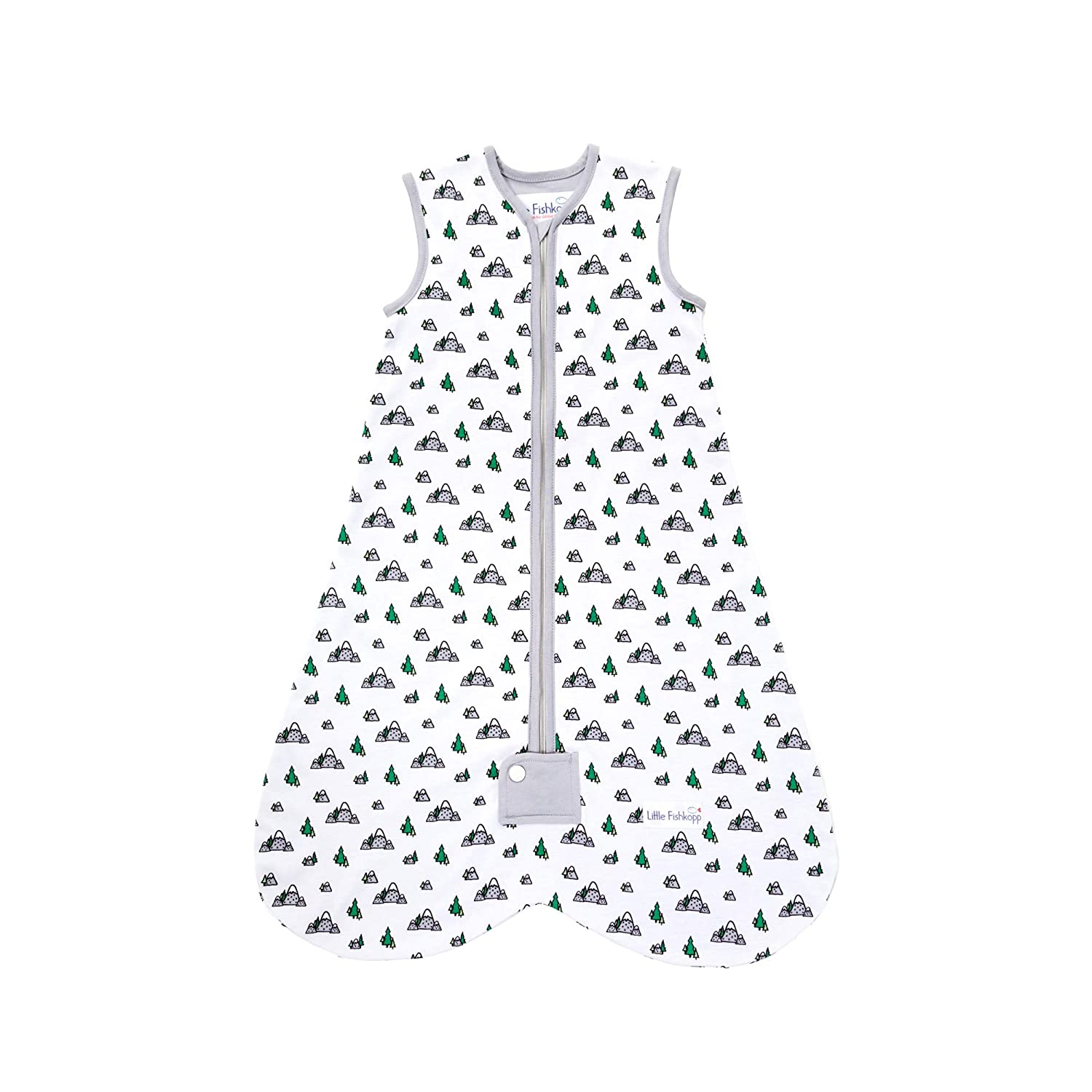 Little Fishkopp Organic Cotton Lightweight Baby Sleep Bag | Mountains | 1.0 Tog | 0-6 Months