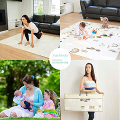 XDEMODA Reversible Baby Play Mat & Exercise Mat - Fun & Stylish Foam Floor Playmat