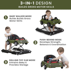 Jeep Classic Wrangler 3-in-1 Grow with Me Walker, Anniversary Green
