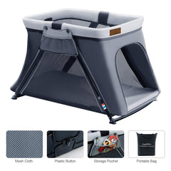 ANGELBLISS 2 in 1 Travel Crib, Lightweight, Pack Play-Yard for Infants & Toddlers