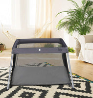 BABY JOY Baby Foldable Travel Crib, 2 in 1 Portable Playpen with Soft Washable Mattress
