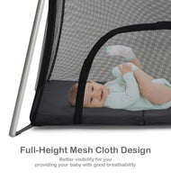 BABY JOY Baby Foldable Travel Crib, 2 in 1 Portable Playpen with Soft Washable Mattress
