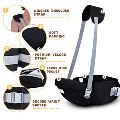 Baby Hip Seat Carrier Waist Stool – Safety Certified Back Pain Relief Soft Carrier