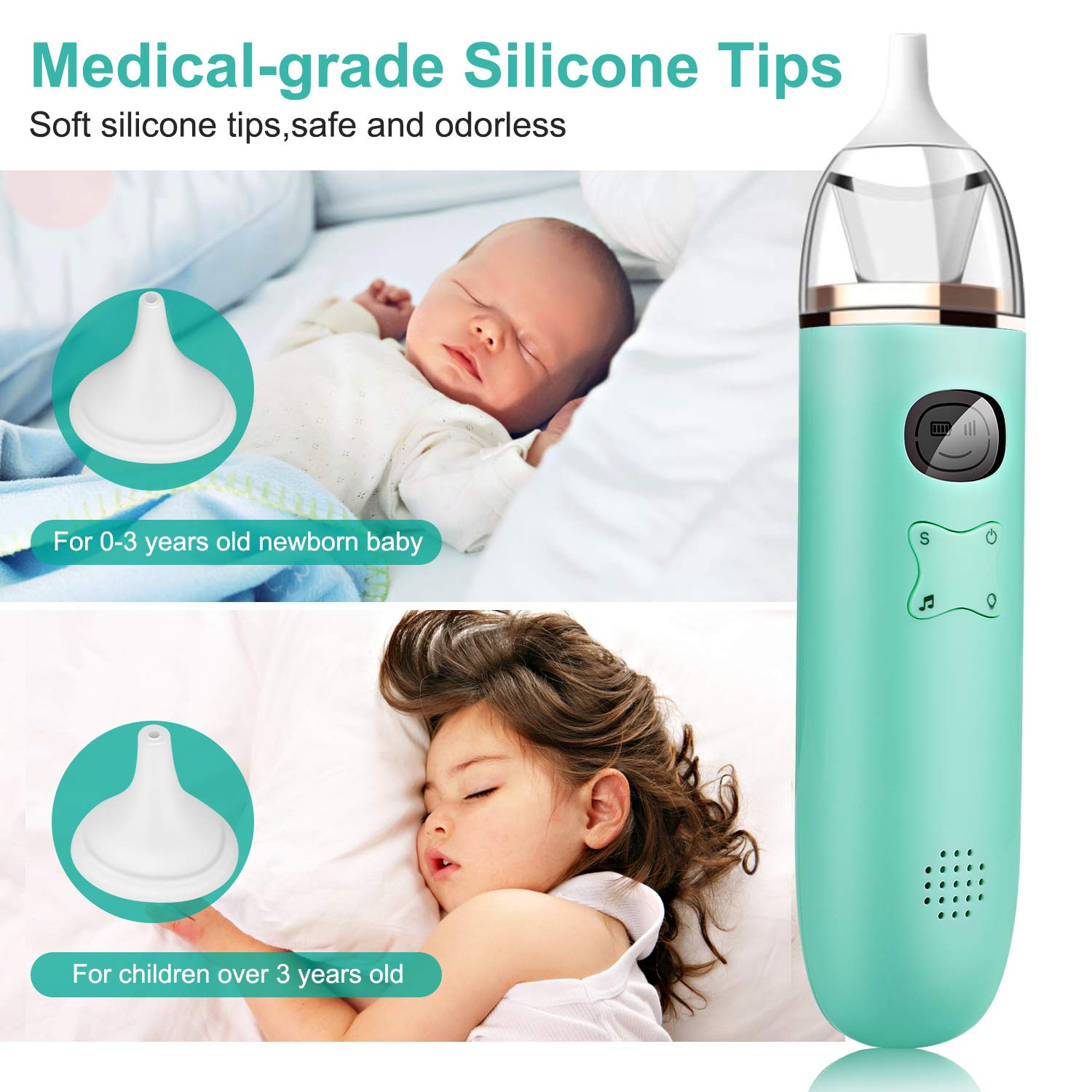 Comezy Baby Nasal Aspirator - Electric Nose Suction for Baby - Automatic Snot Sucker for Toddlers