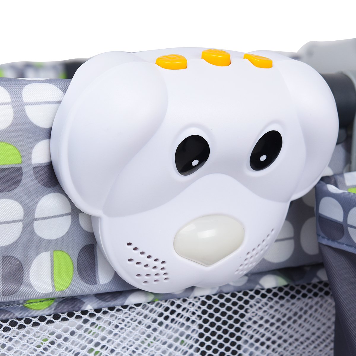 Costzon Baby Playard, 3 in 1 Convertible Playpen with Bassinet, Changing Table, Foldable Bassinet Bed with Music Box, Whirling Toys, Wheels & Brake, Large Capacity Basket, Oxford Carry Bag (Grey)