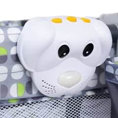 Costzon Baby Playard, 3 in 1 Convertible Playpen with Bassinet, Changing Table, Foldable Bassinet Bed with Music Box, Whirling Toys, Wheels & Brake, Large Capacity Basket, Oxford Carry Bag (Grey)